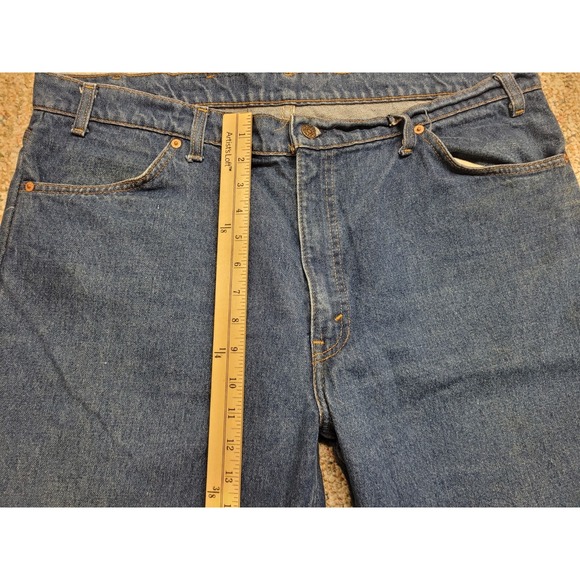 Vintage Levis 509 Jeans Mens 42x30 Blue Denim Regular Orange Tab 80s Hemmed - Picture 6 of 14